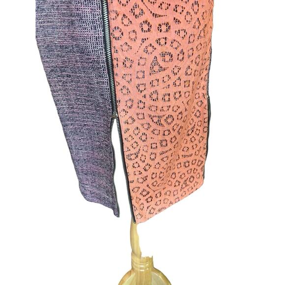 Rebecca Minkoff Tweed Multi Zipper Slits Trendy Pink Pencil Skirt Designer 8 - Picture 2 of 7